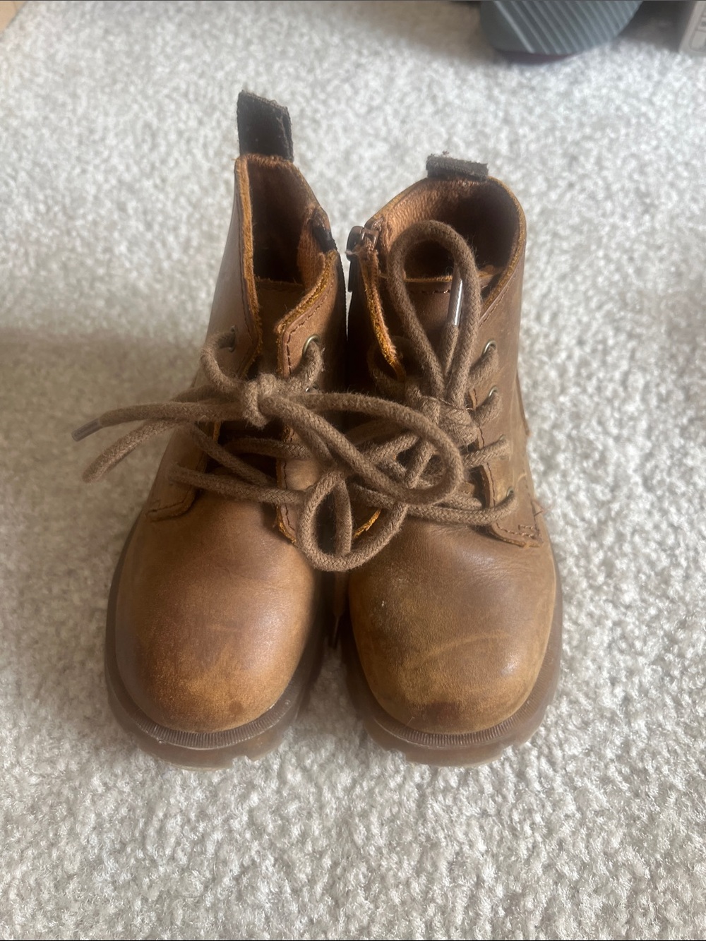 Zara Brown Lace-Up Leather Boots